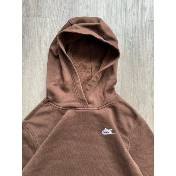 Rare Vintage Y2K Nike Swoosh Brown Hoodie Youth XL Kids Sports Streetwear - Picture 3 of 8
